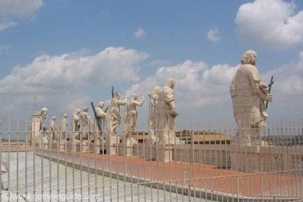St. Peter's Basilica rooftop statues Vatican